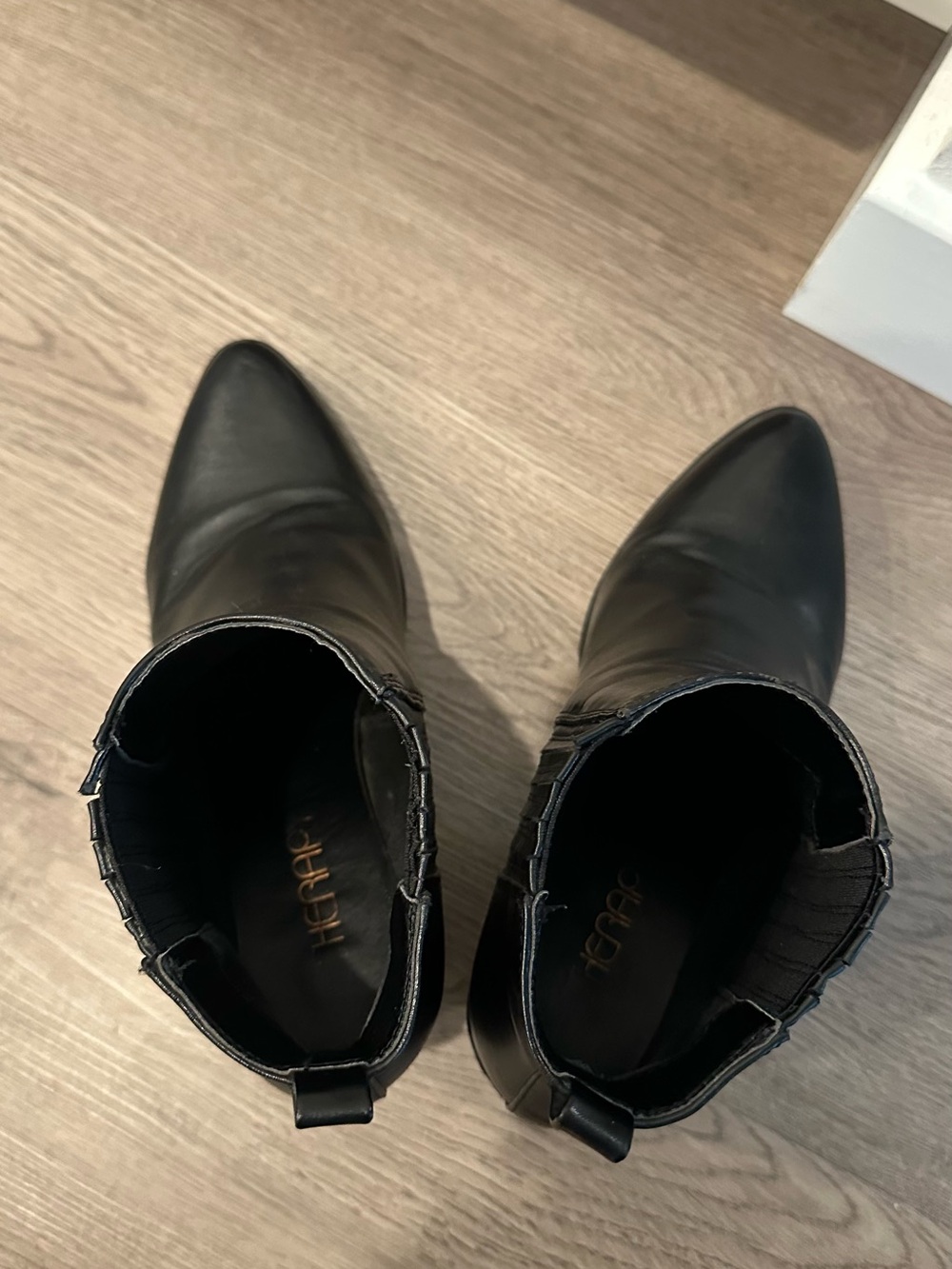 therapy Black Leather Chelsea Ankle Boots with Block Heel - Picture 4 of 6